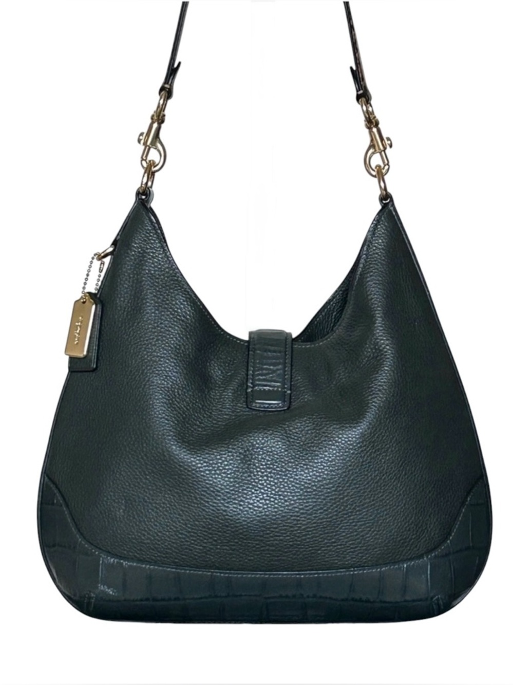 Coach Amber Pebble and Exotic Leather Hobo Shoulder Bag - Picture 4 of 11